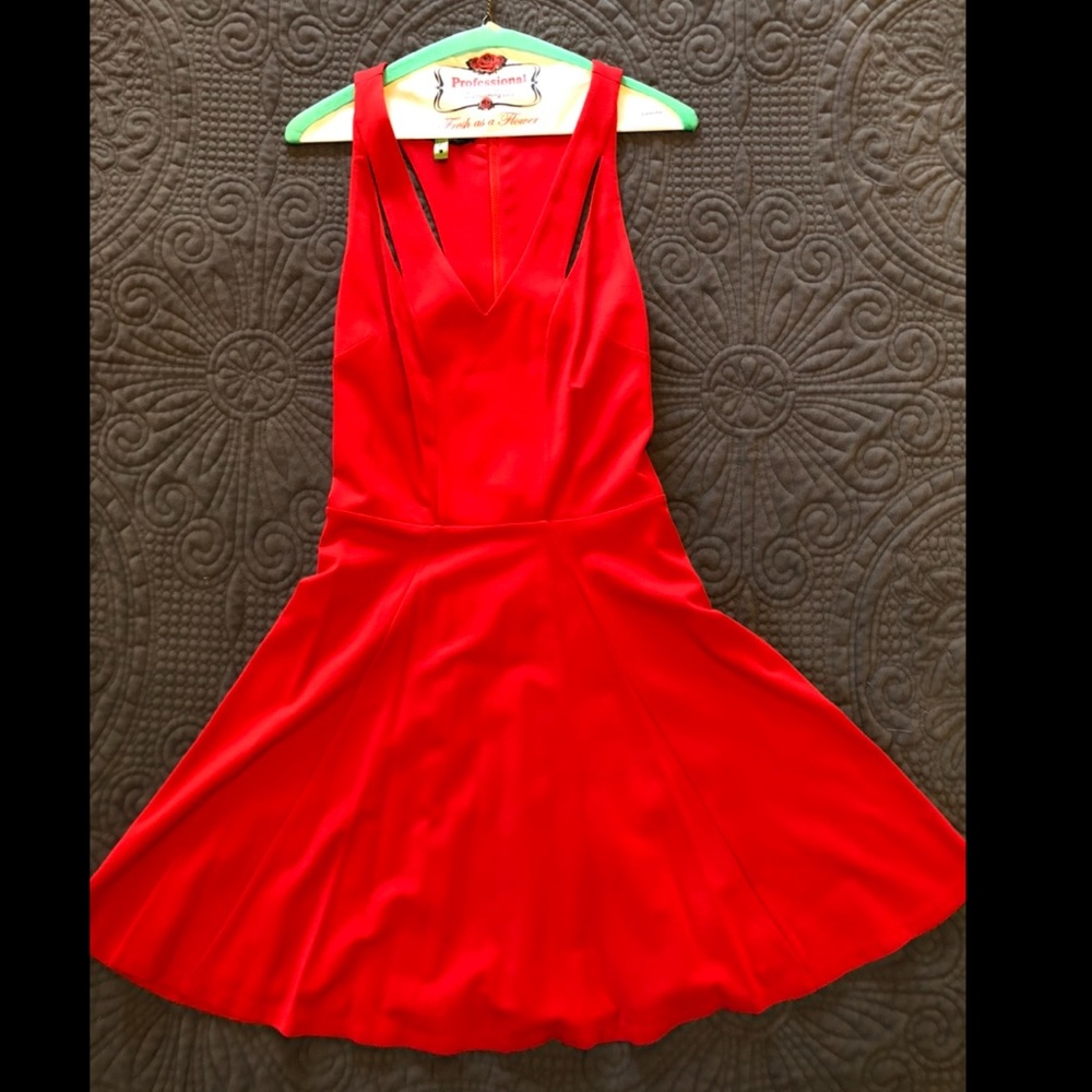 Bebe. Red. Skater Dress